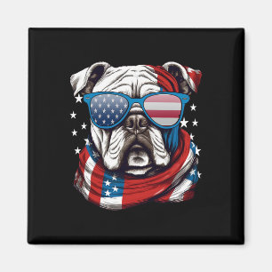 American Bulldog Patriotic 4th Of July Dog Lovers  Magnet