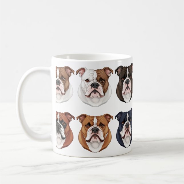 American bulldog-patterned coffee mug (Left)