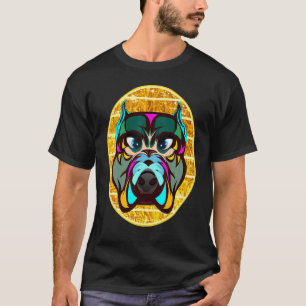 American Bulldog Pet Dog Face Art T-Shirt