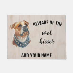 American Bulldog Photo Personalized Door Mat
