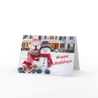 American Bulldog Poster avec sa carte Snowman