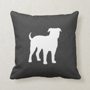American Bulldog Silhouette Throw Pillow