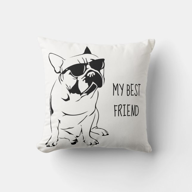 AMERICAN BULLDOG SKETCH THROW PILLOW (Front)