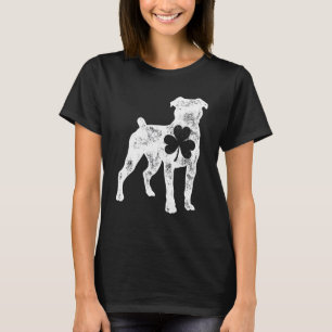 American Bulldog St Patricks Day Boys Girls Shamro T-Shirt
