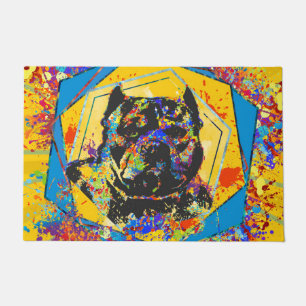 American Bully Abstract Mixed Media Doormat