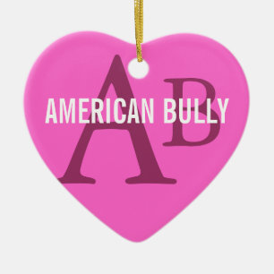 American Bully Breed Monogram Ceramic Ornament