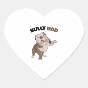 American Bully Dad Dog Owner Father Funny Men Heart Sticker