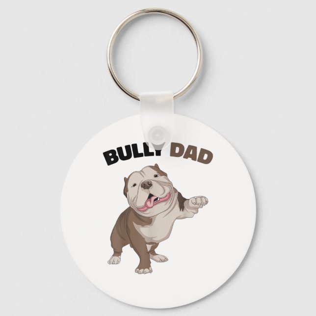 American Bully Dad Dog Owner Father Funny Men  Keychain (Front)