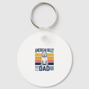 American Bully Dad Vintage Dog Lover Shirt Design_ Keychain