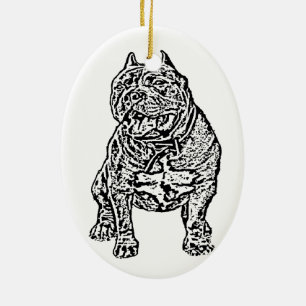 American Bully Dog Ceramic Ornament