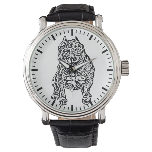 American Bully Dog mens wristwatch (Front)