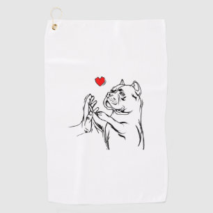 American Bully Love Cute Pitbull Dog Mom Funny Gir Golf Towel