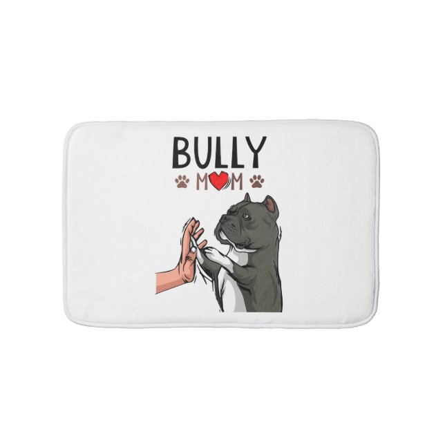 American Bully Mom Cute Dog Mama Funny Women Bath Mat (Front)