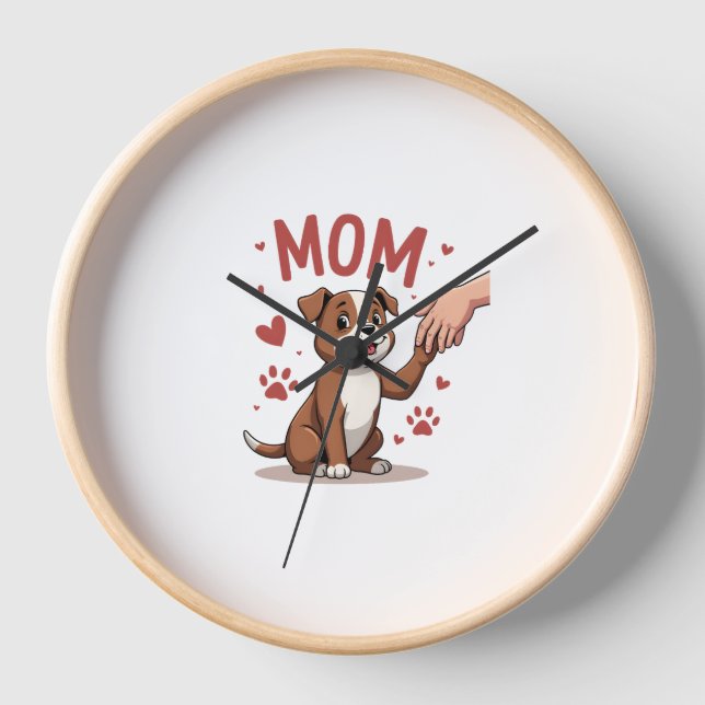American Bully Mom Cute Dog Mama Funny Women Clock (Front)