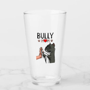 American Bully Mom Cute Dog Mama Funny Women Glass
