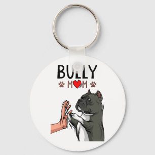 American Bully Mom Cute Dog Mama Funny Women Keychain