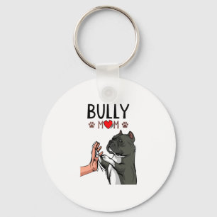 American Bully Mom Cute Dog Mama Funny Women Keychain