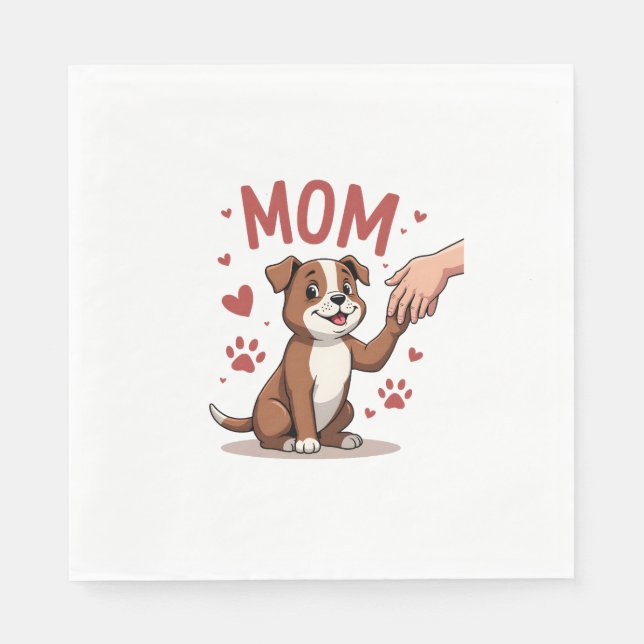 American Bully Mom Cute Dog Mama Funny Women Napkin (Front)