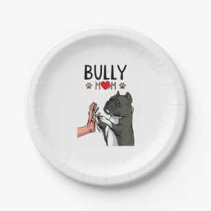 American Bully Mom Cute Dog Mama Funny Women Paper Plate