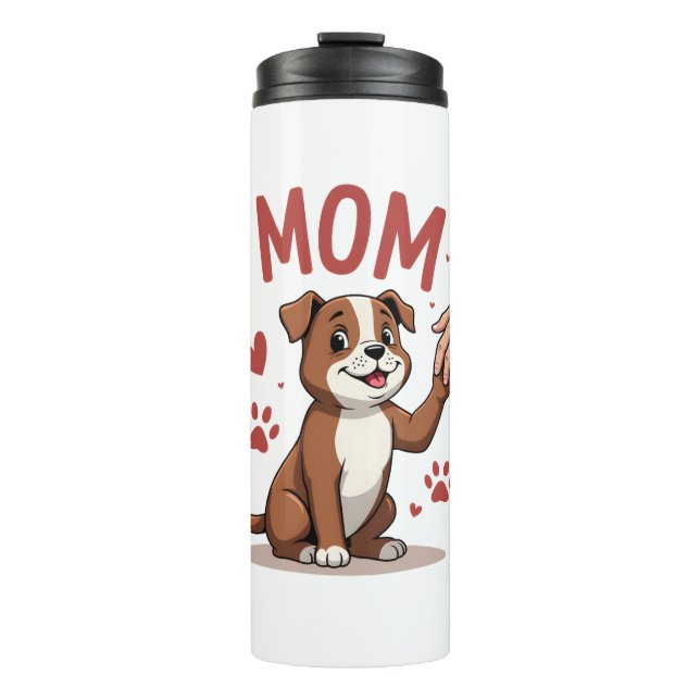 American Bully Mom Cute Dog Mama Funny Women Thermal Tumbler (Front)