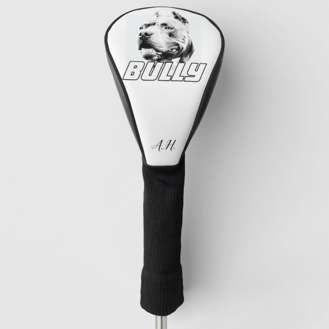 American Bully pitbull dog monogrammed Golf Head Cover (Front)