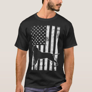 American Bully PitBull Dog With American Flag Vint T-Shirt