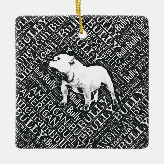 American Bully Word Art Ceramic Ornament (Front)