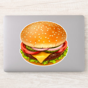 American Burger Laptop Sticker