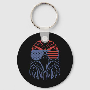 American Byld Eagle Usa Flag Shirt 4th Of July Eag Keychain