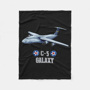 American C-5 Galaxy Military Transrt Aircraft  Fleece Blanket