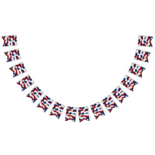 American Camo July 4th Glitter Bunting Flags