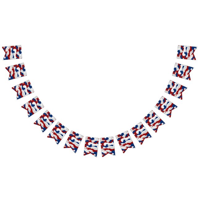 American Camo July 4th Glitter Bunting Flags (All)