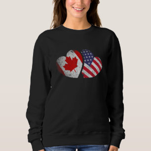 American Canadian Heart Valentines Day Usa Flag C Sweatshirt