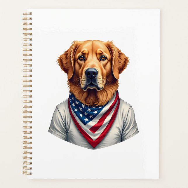 American Canine Golden Retriever Vintage Tee (Devant)