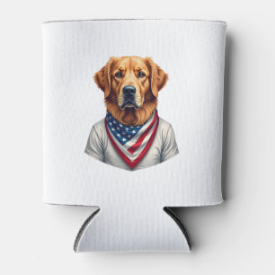 American Canine Golden Retriever Vintage Tee Can Cooler