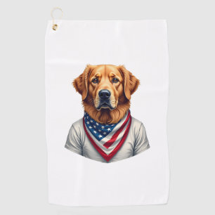 American Canine Golden Retriever Vintage Tee Golf Towel