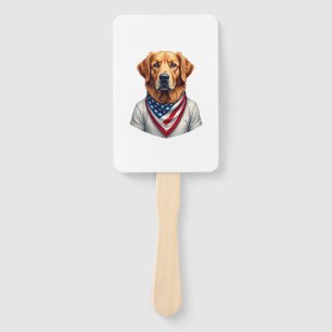 American Canine Golden Retriever Vintage Tee Hand Fan