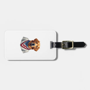 American Canine Golden Retriever Vintage Tee Luggage Tag