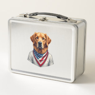 American Canine Golden Retriever Vintage Tee Metal Lunch Box