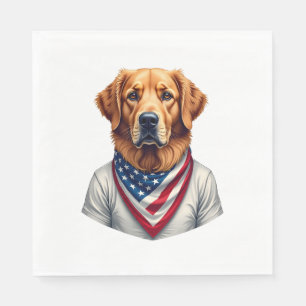 American Canine Golden Retriever Vintage Tee Napkin