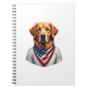 American Canine Golden Retriever Vintage Tee Notebook