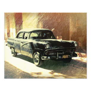 American car in Havana, Cuba photo print