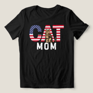 American Cat Mom Tri-Blend Shirt
