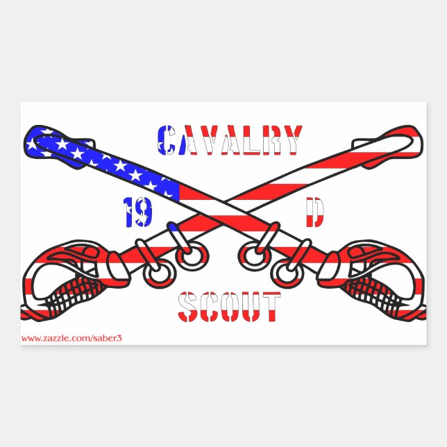 American Cavalry Rectangle Stickers (Front)