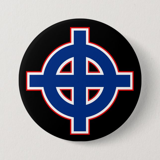 American Celtic Cross 3 Inch Round Button (Front)
