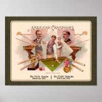 American Champions Billiards Vintage Cigar Label