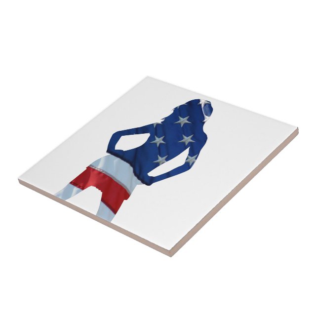 American cheerleader on any colour tile (Side)