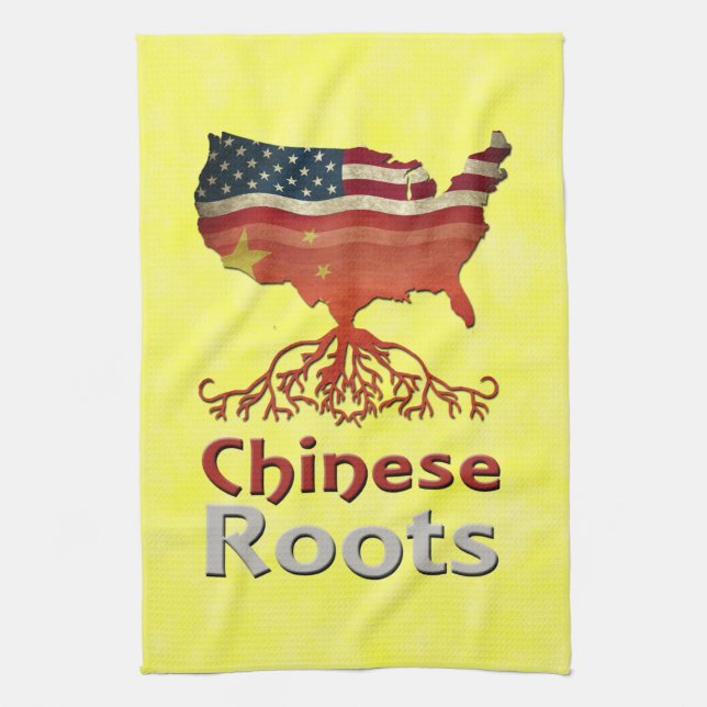 American Chinese Roots   Kitchen Towel (Vertical)