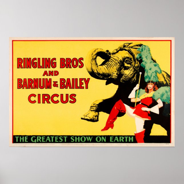 AMERICAN CIRCUS Ringling Bros Vintage Acrobat Show Poster (Front)
