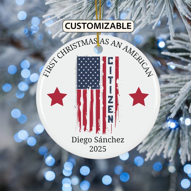 American Citizen Ornament, US Citizenship Ceramic Ornament (Creator Uploaded)